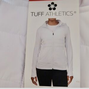 M: Tuff Athletics White Ski Jacket with Lightweight Puffer Design